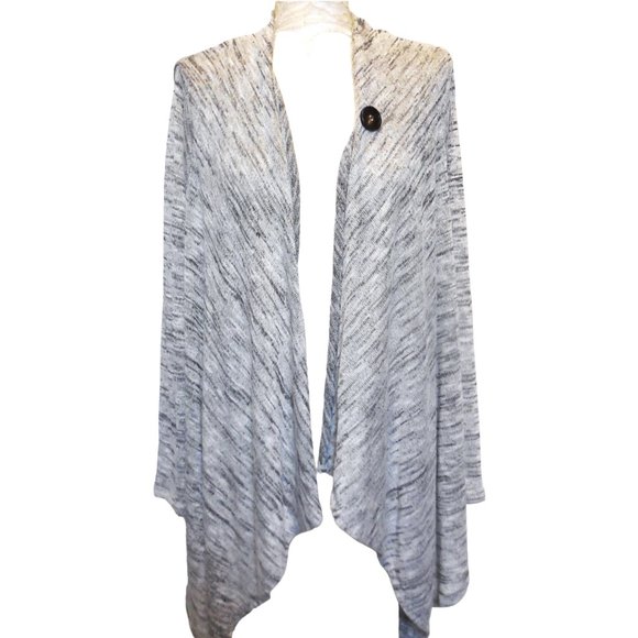 Cardigan Sweater NEW lightweight knit top long sleeve light gray summer - Picture 2 of 7